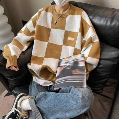 Elarova | Colorblock-Pullover mit Rundhalsausschnitt für Herren