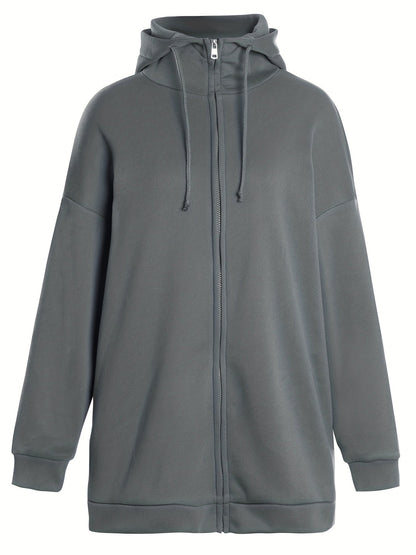 Elarova | Comfort - Extrem bequemer langer Zip-Up-Plüsch-Hoodie mit Kapuze für Damen