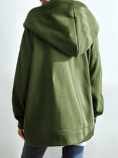 Elarova | Comfort - Extrem bequemer langer Zip-Up-Plüsch-Hoodie mit Kapuze für Damen