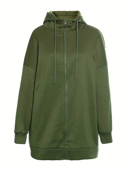 Elarova | Comfort - Extrem bequemer langer Zip-Up-Plüsch-Hoodie mit Kapuze für Damen
