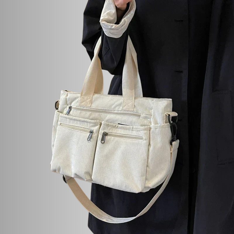 Elarova | Cord Schultertasche Mit Mehreren Taschen Für Damen