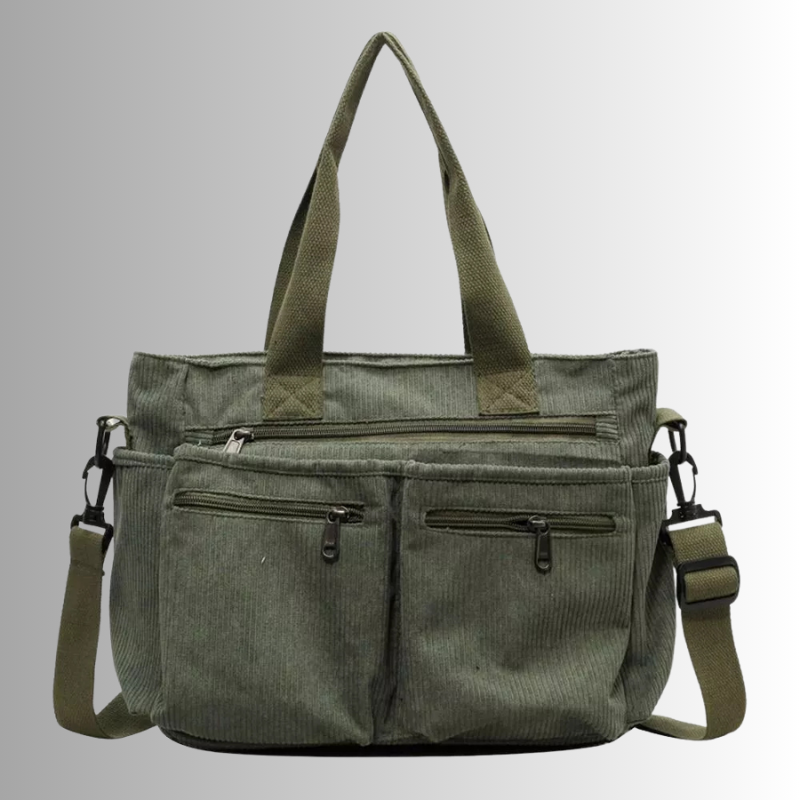 Elarova | Cord Schultertasche Mit Mehreren Taschen Für Damen