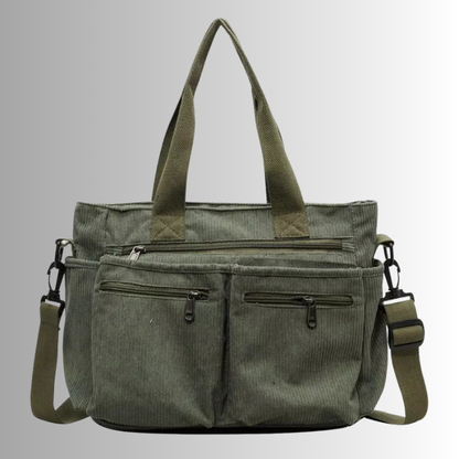 Elarova | Cord Schultertasche Mit Mehreren Taschen Für Damen