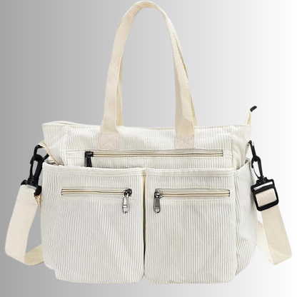 Elarova | Cord Schultertasche Mit Mehreren Taschen Für Damen