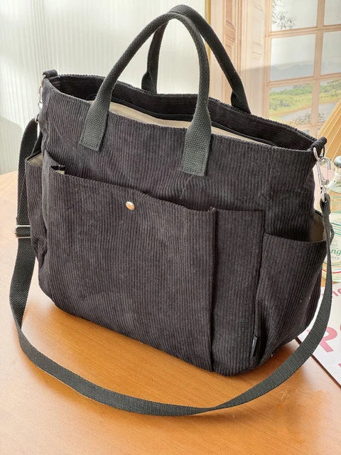 Elarova | Corduroy Schultertasche Mit Bequemem Band
