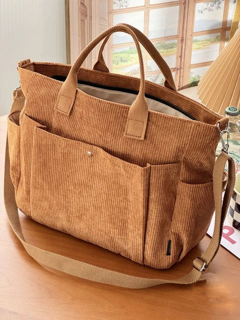Elarova | Corduroy Schultertasche Mit Bequemem Band