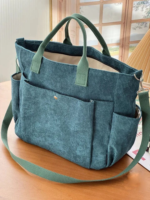 Elarova | Corduroy Schultertasche Mit Bequemem Band