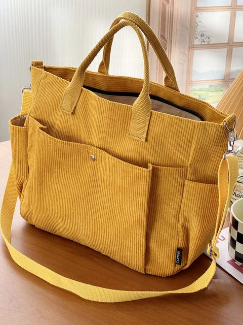 Elarova | Corduroy Schultertasche Mit Bequemem Band