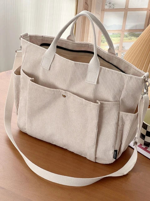 Elarova | Corduroy Schultertasche Mit Bequemem Band