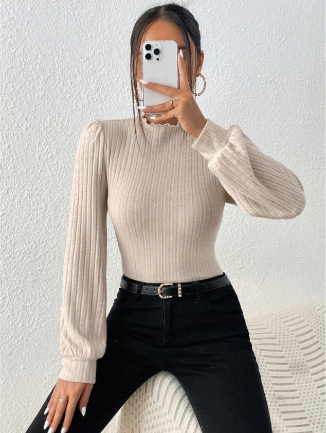 Elarova | CozyKnit geschopptes RollkragenlangarmSweater