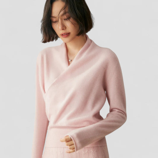 Elarova | Crossover-Kaschmirpullover für Damen