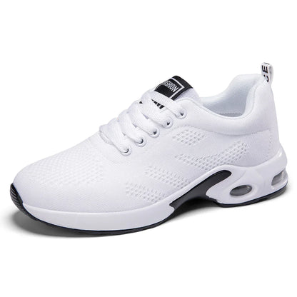 Elarova | Damen Atmungsaktive Leichte Weiße Laufschuhe