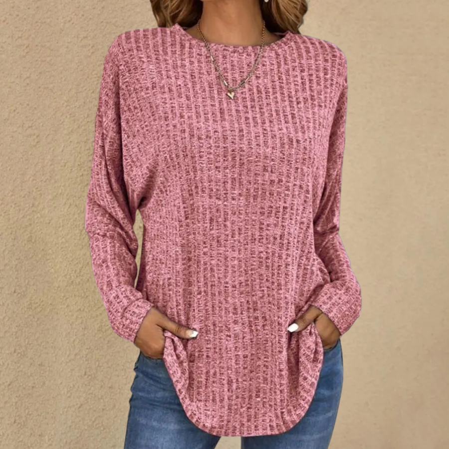 Elarova | Damen Basic Shirt Mit Rundhalsausschnitt