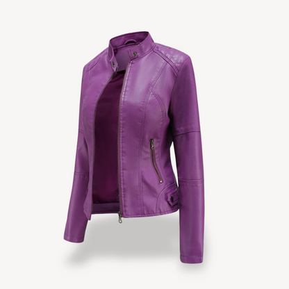 Elarova | Damen Bikerjacke aus Kunstleder