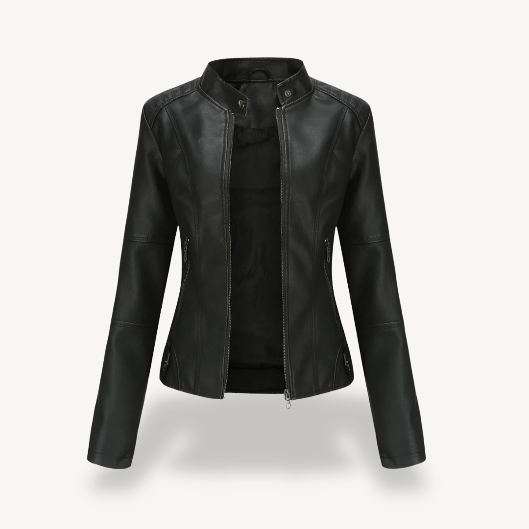 Elarova | Damen Bikerjacke aus Kunstleder