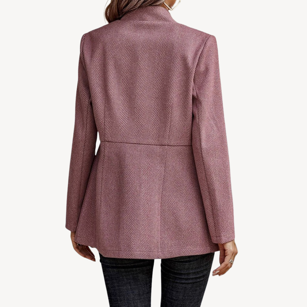 Elarova | Damen-Blazerjacke mit Fischgrätenmuster