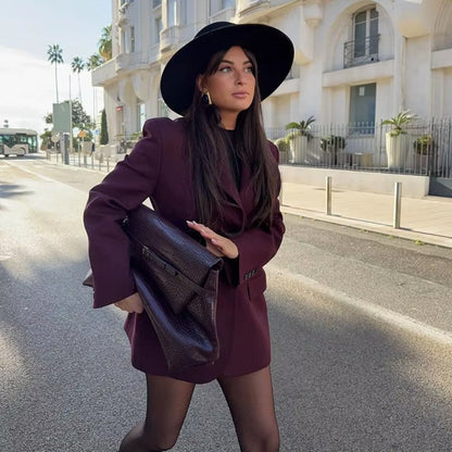 Elarova | Damen Blazerkleid Langarm Tailored Jacket