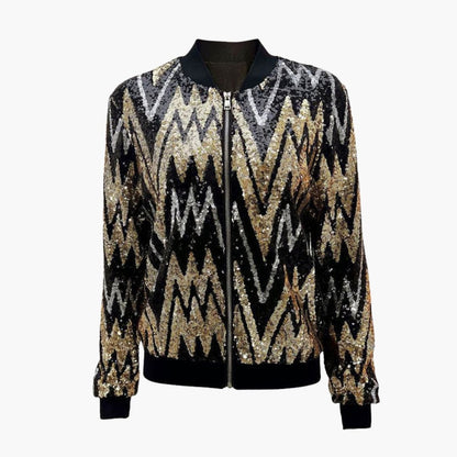 Elarova | Damen Bomberjacke mit Pailletten