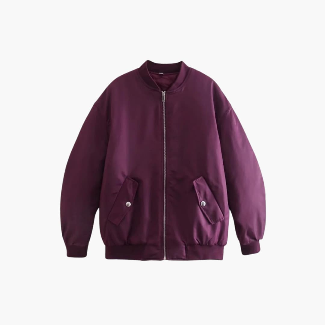 Elarova | Damen Bomberjacke mit Reißverschluss und Pattentaschen