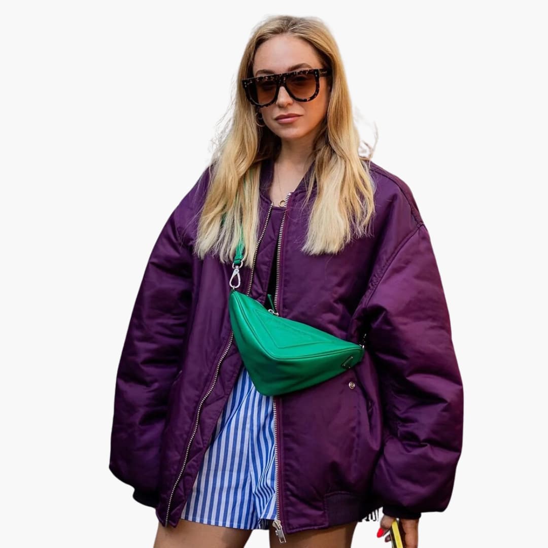 Elarova | Damen Bomberjacke mit Reißverschluss und Pattentaschen