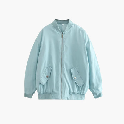 Elarova | Damen Bomberjacke mit Reißverschluss und Pattentaschen