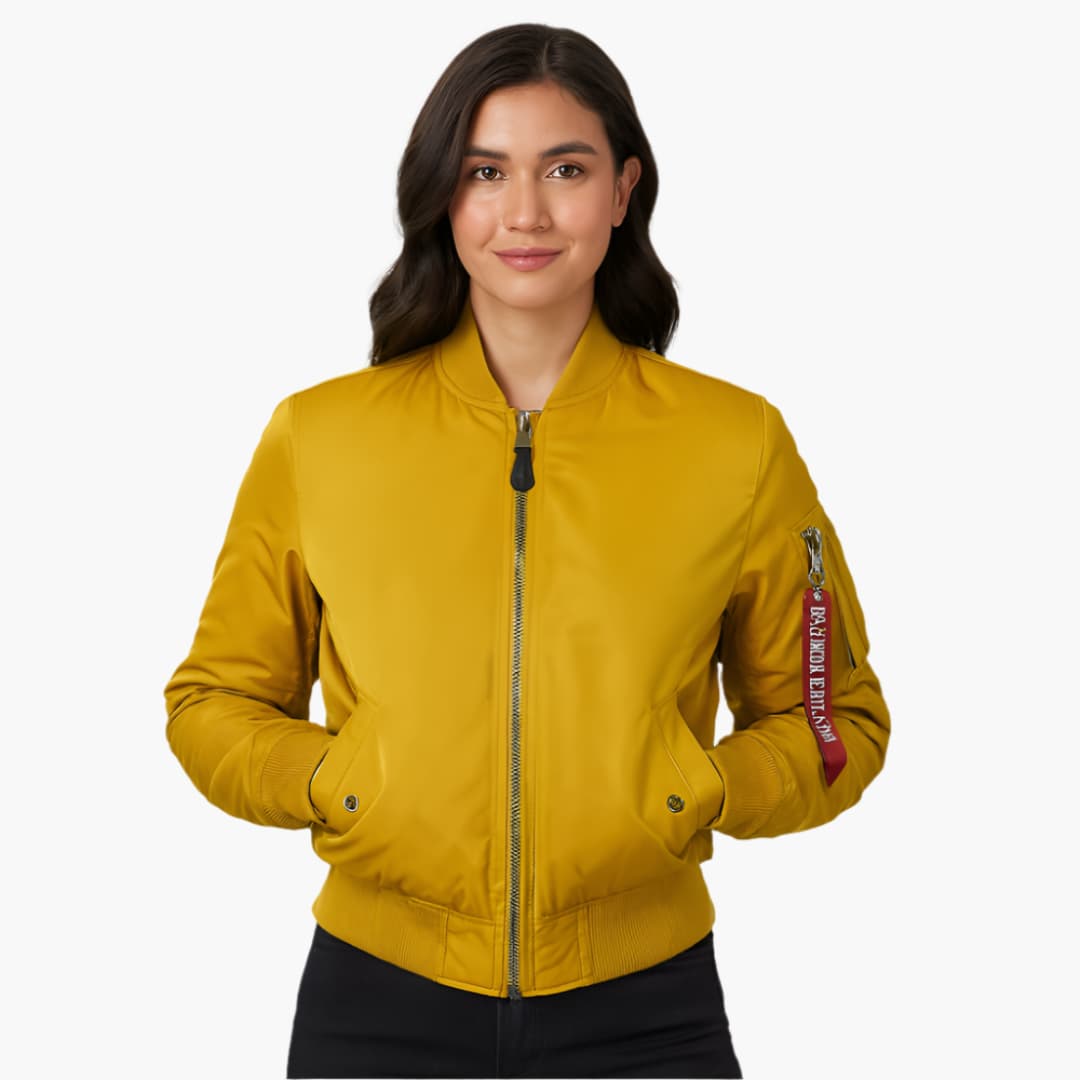 Elarova | Damen-Bomberjacke mit Reißverschluss und geripptem Saum