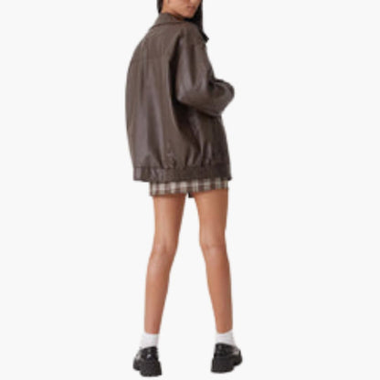 Elarova | Damen-Bomberjacke mit Reißverschluss und langen Ärmeln