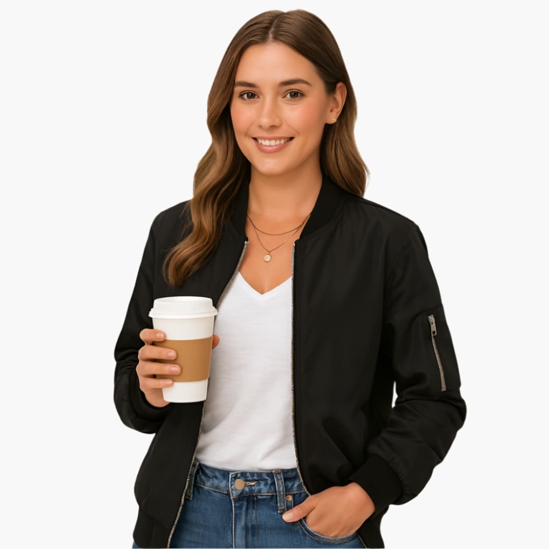 Elarova | Damen Bomberjacke mit Rippbund
