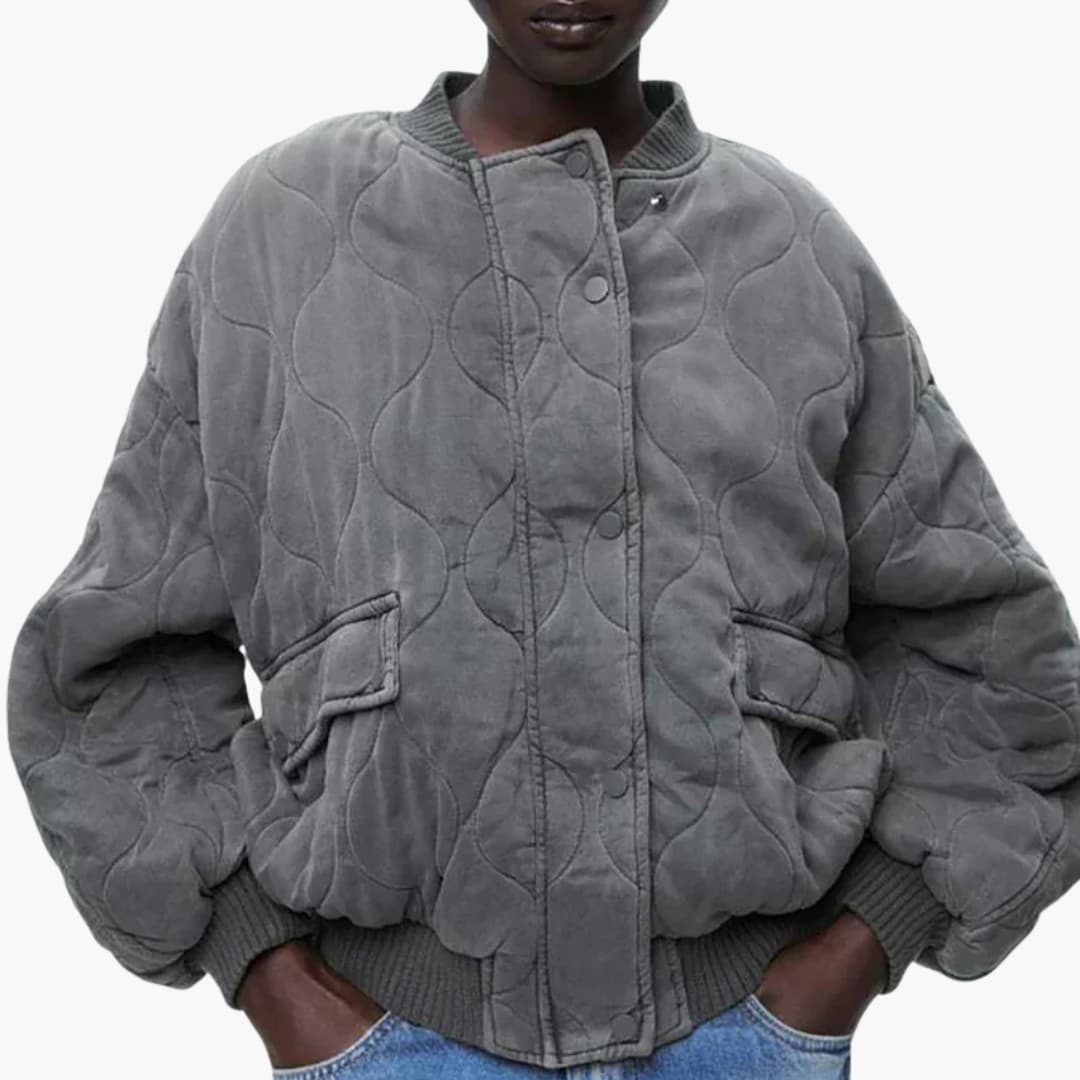 Elarova | Damen-Bomberjacke mit Steppdesign und geripptem Saum