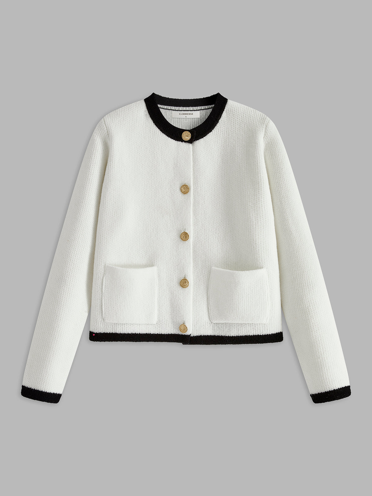 Elarova | Damen-Cardigan mit Kontrastbesatz