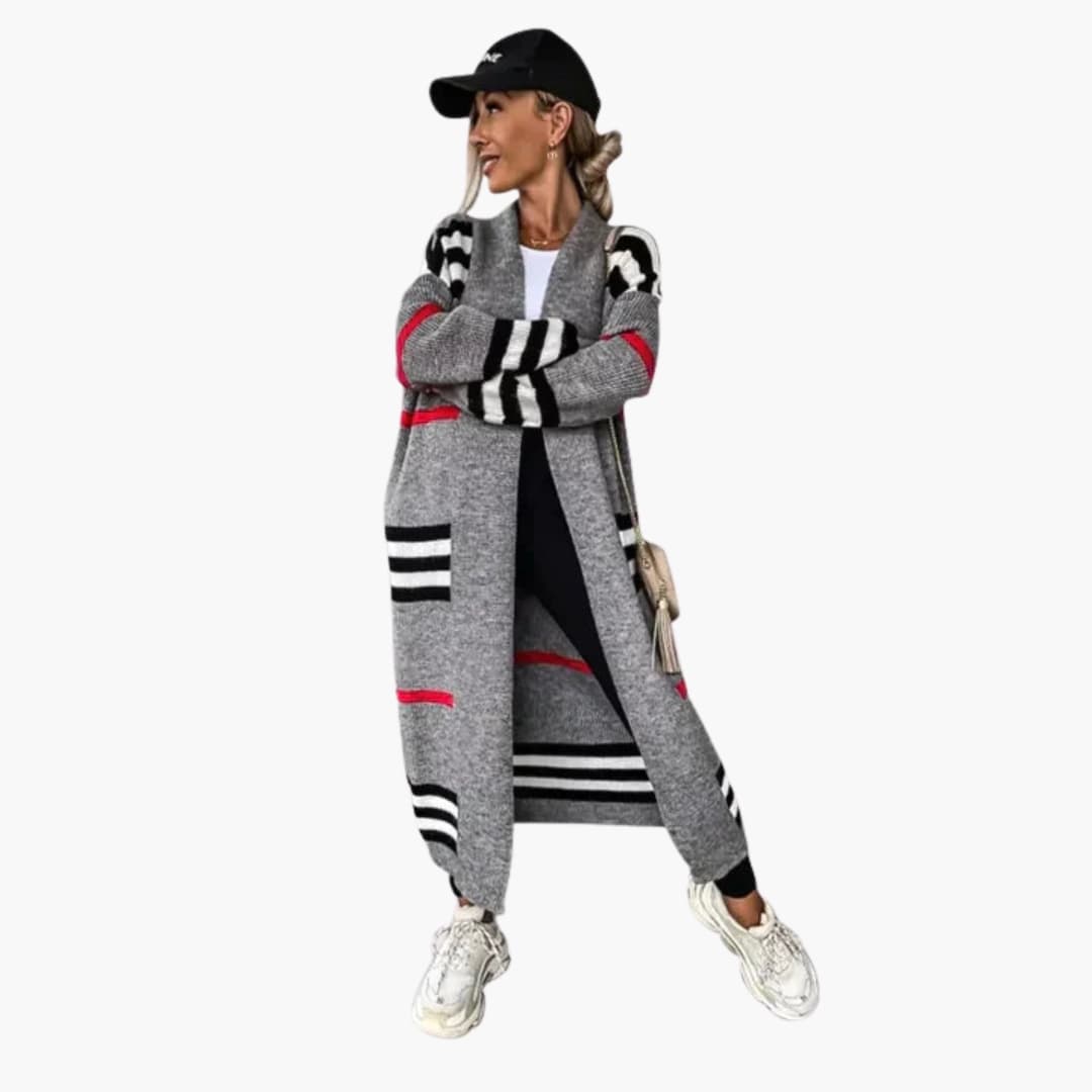 Elarova | Damen Cardigan mit offenem Frontdesign und langen Ärmeln