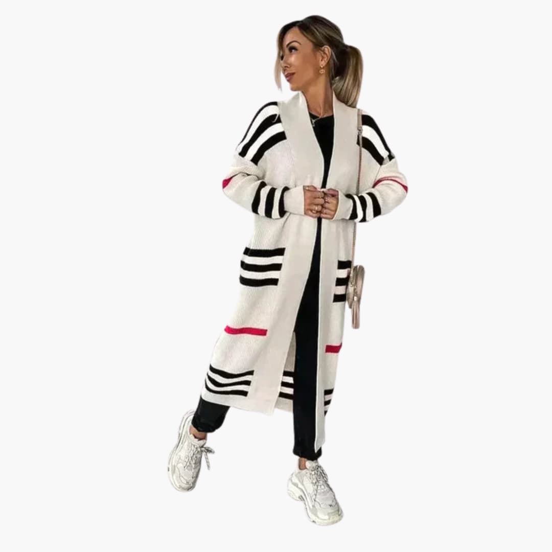 Elarova | Damen Cardigan mit offenem Frontdesign und langen Ärmeln