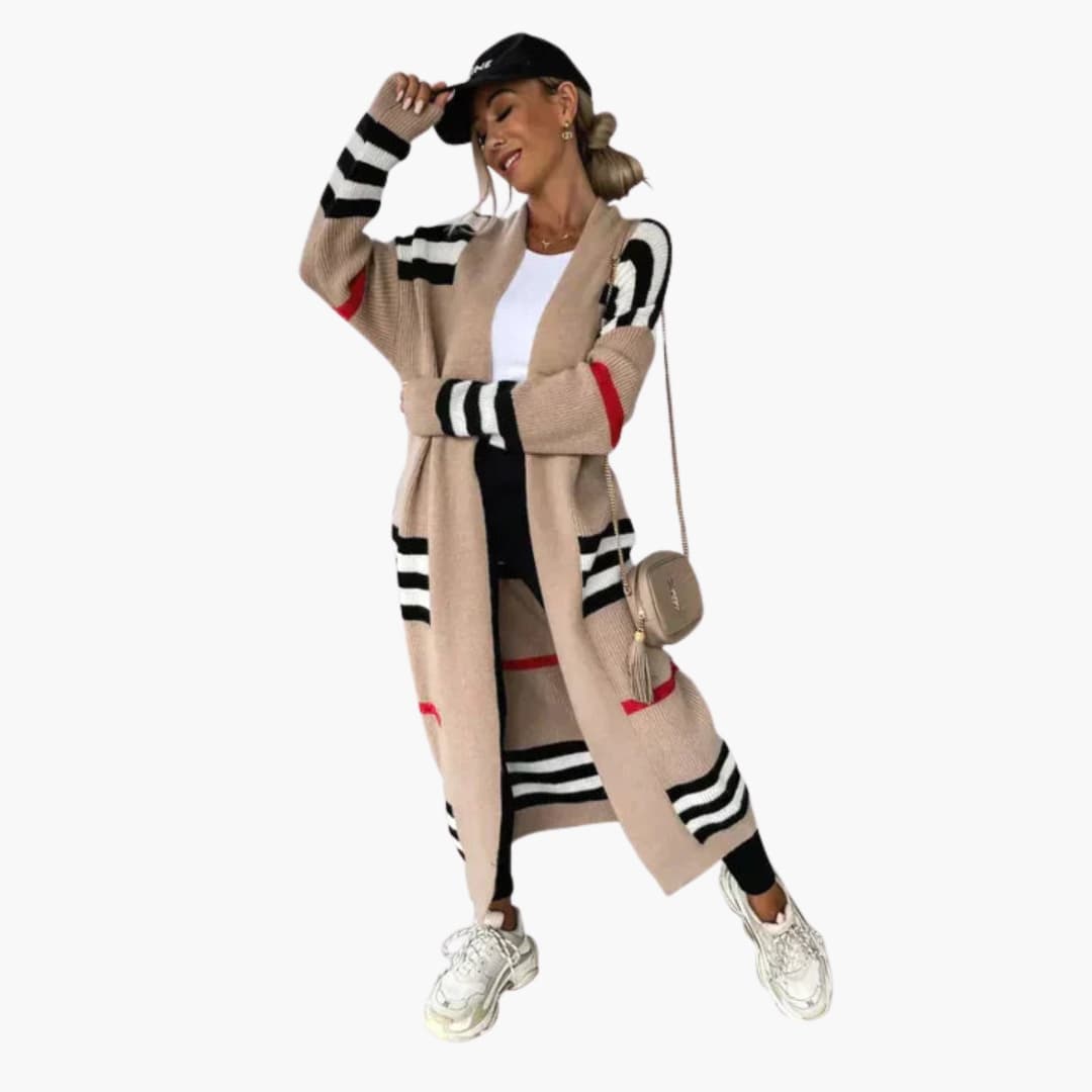 Elarova | Damen Cardigan mit offenem Frontdesign und langen Ärmeln