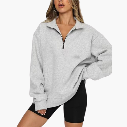 Elarova | Damen Casual Zip-Up Pullover mit Lockerem Schnitt