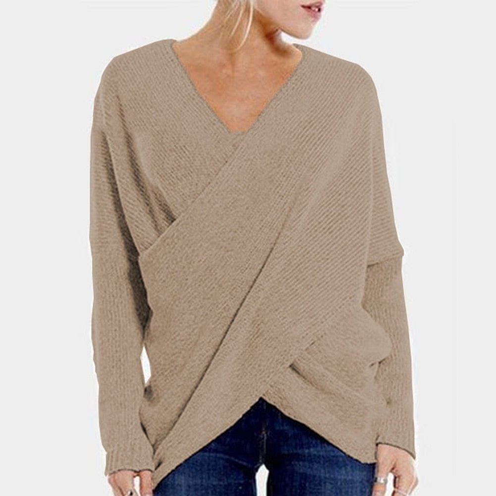 Elarova | Damen Crossover Strickpullover