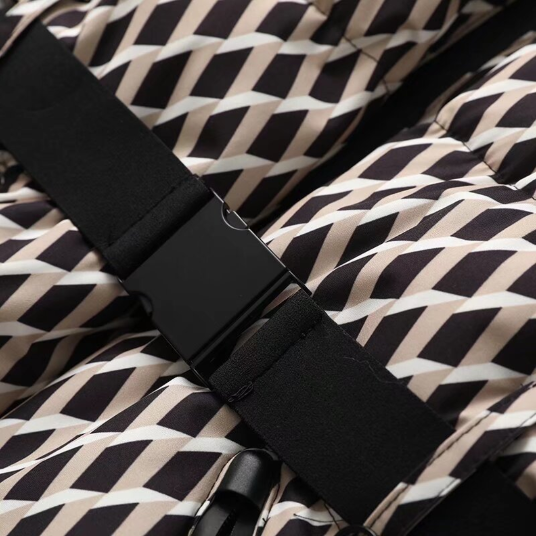 Elarova | Damen Daunen-Pufferjacke mit Gürtel