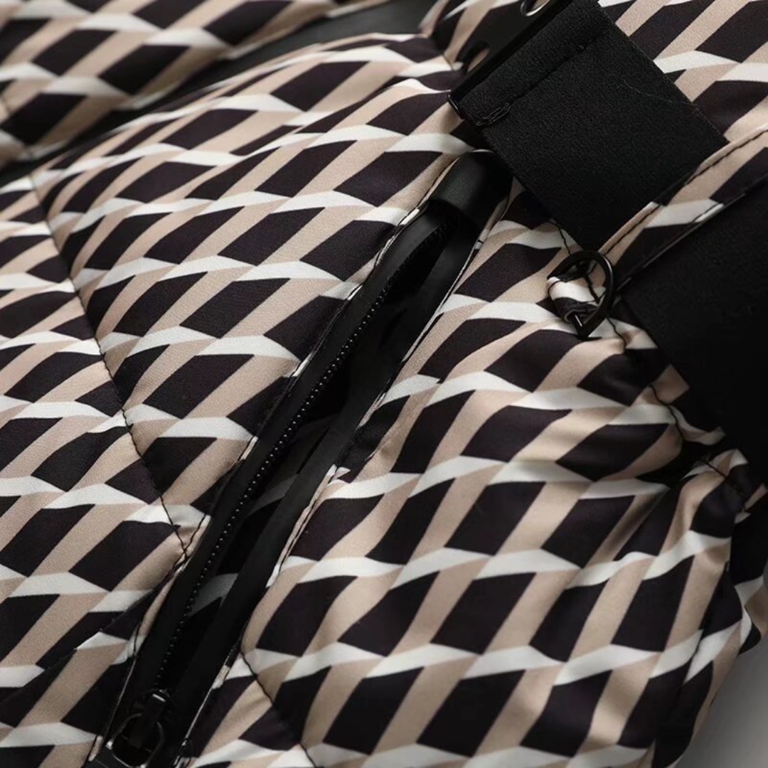 Elarova | Damen Daunen-Pufferjacke mit Gürtel