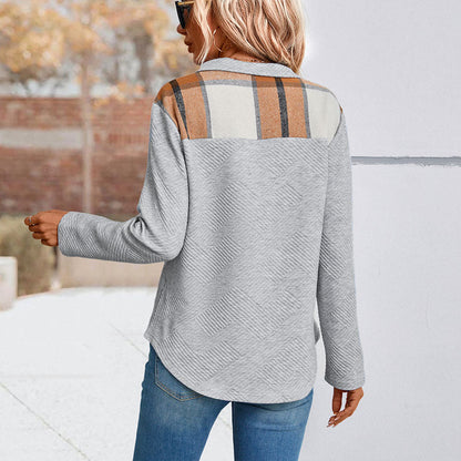 Elarova | Damen Freizeitpullover mit modischem Steppdesign und praktischen Knopfdetails