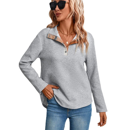 Elarova | Damen Freizeitpullover mit modischem Steppdesign und praktischen Knopfdetails