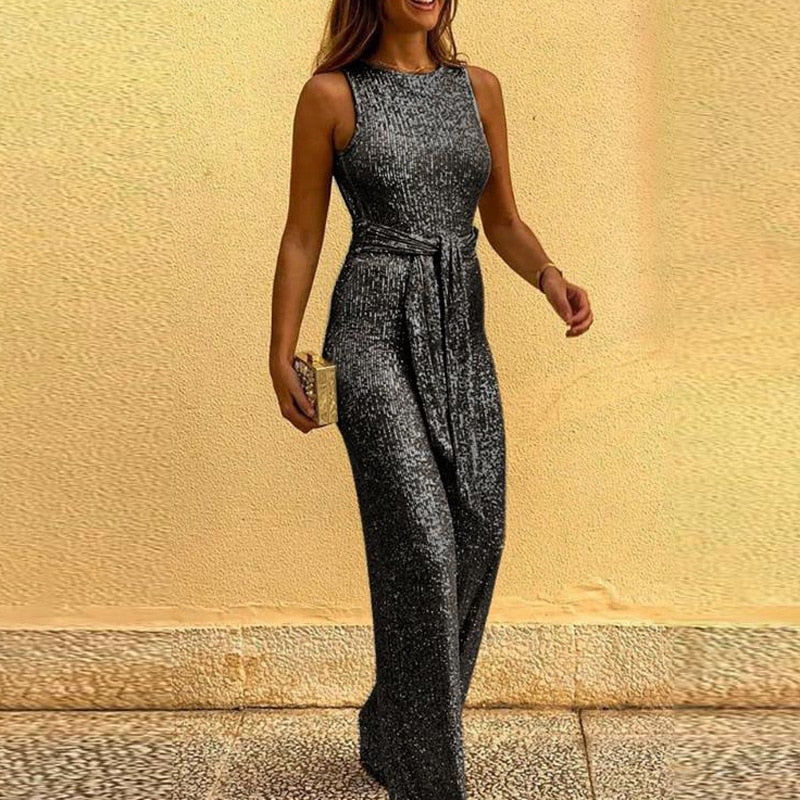 Elarova | Damen Glitzer Jumpsuit