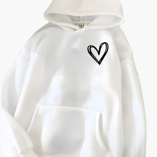 Elarova | Damen Hoodie mit Kapuze und Herzmotiv