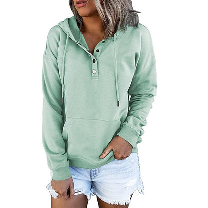 Elarova | Damen Hoodie mit funktionalen Knopfdetails und lässiger Passform