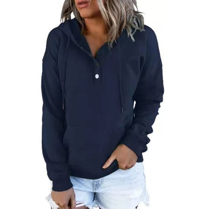 Elarova | Damen Hoodie mit funktionalen Knopfdetails und lässiger Passform