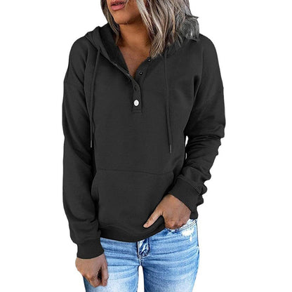 Elarova | Damen Hoodie mit funktionalen Knopfdetails und lässiger Passform
