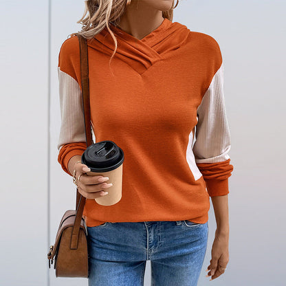 Elarova | Damen Hoodie mit modernem VAusschnitt und strukturierter Ärmelgestaltung