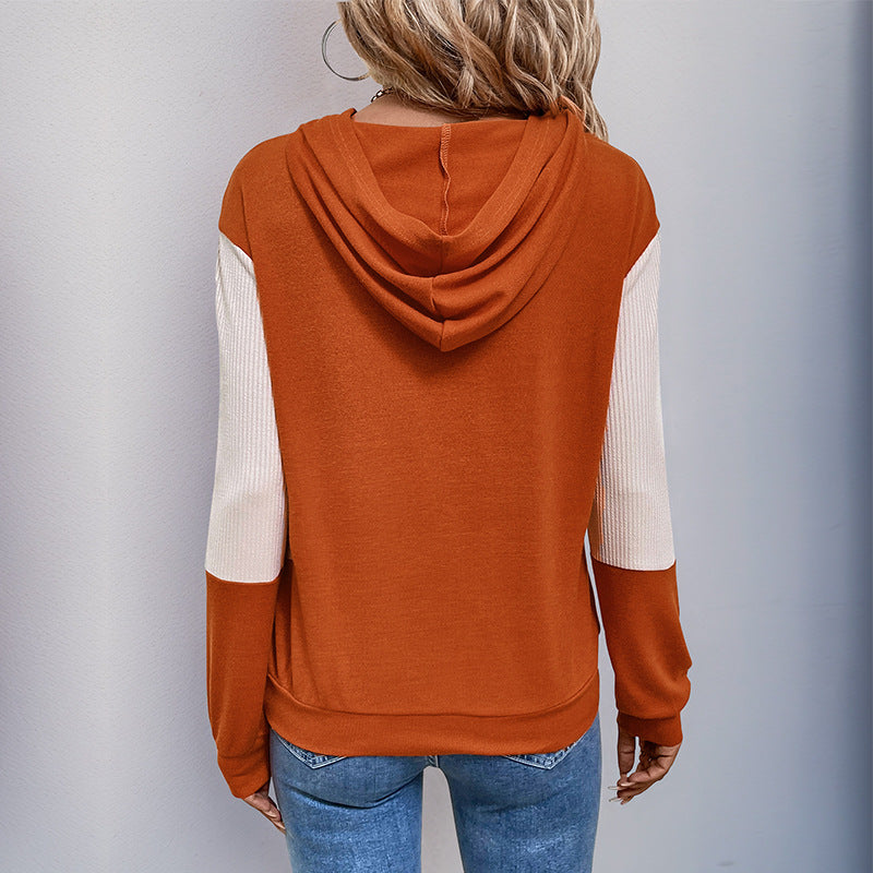Elarova | Damen Hoodie mit modernem VAusschnitt und strukturierter Ärmelgestaltung