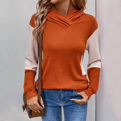 Elarova | Damen Hoodie mit modernem VAusschnitt und strukturierter Ärmelgestaltung