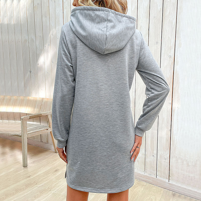 Elarova | Damen HoodieKleid mit seitlichen Taschen und modischer Kapuze