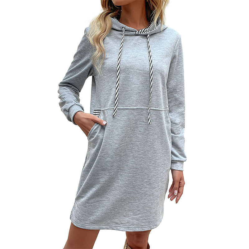 Elarova | Damen HoodieKleid mit seitlichen Taschen und modischer Kapuze