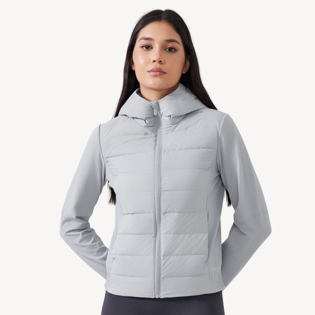 Elarova | Damen Hybrid Puffer Hoodie Jacke
